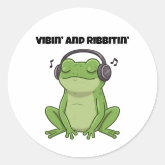 Vibin" und Ribbitin" Runder Aufkleber