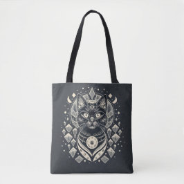 Vibing Hoch - Schwarze Katzen und Kristalle Tasche