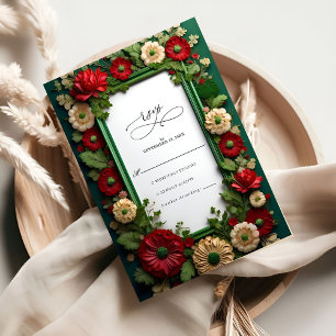 Vibranding Royal Green Bouquet Wedd Wedding RSVP C