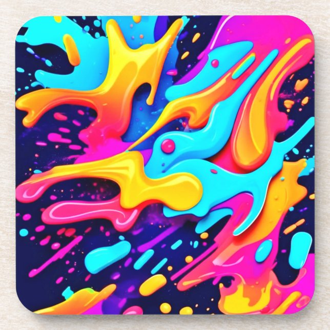 Vibranend Color Chaos Art Getränkeuntersetzer (Vorderseite)