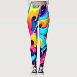 Vibranend Color Chaos Art Leggings