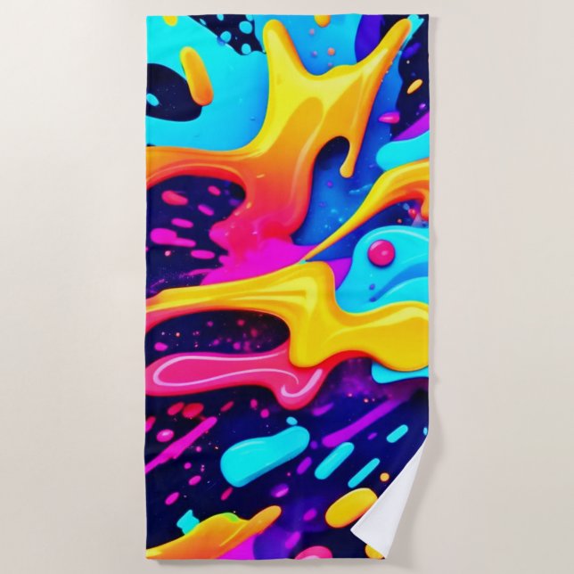 Vibranend Color Chaos Art Strandtuch (Vorderseite)