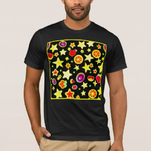 Vibranend farbiges Explosionssternmuster T-Shirt