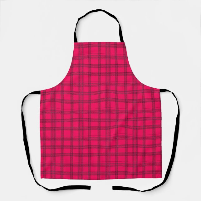 Vibranend, Kariert, zwischen rosa und schwarz Schürze (Vorderseite)