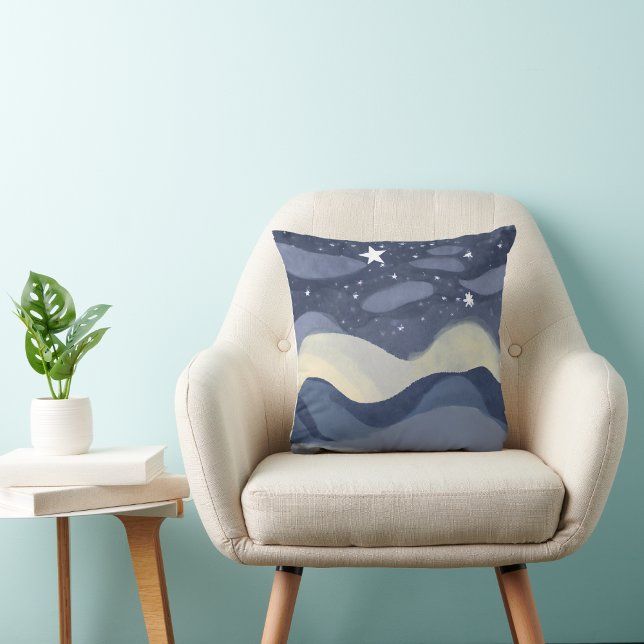 Vibranend Watercolor Star Shining Throw Kissen (Von Creator hochgeladen)
