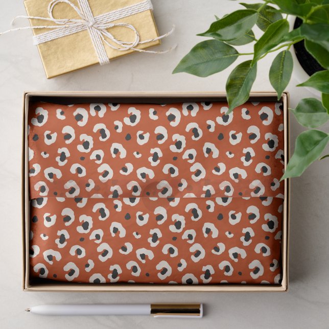 Vibranff Bold Red Leopard Stylish Animal Print Seidenpapier (Geschenk)