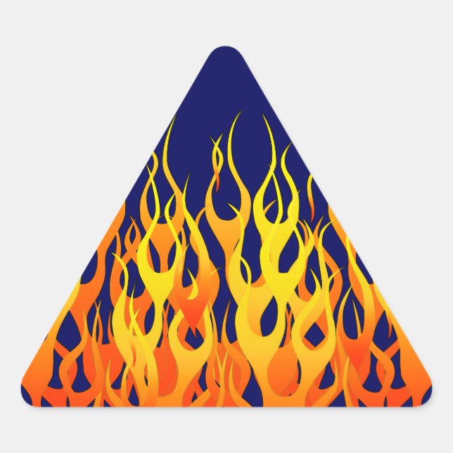 Vibraning Racing Flammen auf Navy Blue Dreieckiger Aufkleber (Vorderseite)