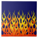 Vibraning Racing Flammen auf Navy Blue Fliese<br><div class="desc">Ein frisierte Auto rauschend Automobil cool orange auf blauem Button Streifen Flammen grafische Gestaltung, die immer für ein großartiges Geschenk für sich selbst oder für jemanden, der auf Ihrer Liste, sind sicher, einen Eindruck zu machen bei jedem festlichen Anlässe. E-Mail mit dem unten stehenden E-Mail-Link "Diesen Designer Gefragt" für spezielle...</div>