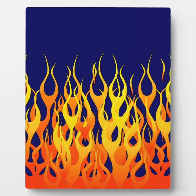 Vibraning Racing Flammen auf Navy Blue Fotoplatte (Vorderseite)