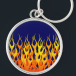 Vibraning Racing Flammen auf Navy Blue Schlüsselanhänger<br><div class="desc">Ein frisierte Auto rauschend Automobil cool orange auf blauem Button Streifen Flammen grafische Gestaltung, die immer für ein großartiges Geschenk für sich selbst oder für jemanden, der auf Ihrer Liste, sind sicher, einen Eindruck zu machen bei jedem festlichen Anlässe. E-Mail mit dem unten stehenden E-Mail-Link "Nachricht" für die speziellen Designanfragen,...</div>