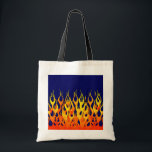 Vibraning Racing Flammen auf Navy Blue Tragetasche<br><div class="desc">Ein frisierte Auto rauschend Automobil cool orange auf blauem Button Streifen Flammen grafische Gestaltung, die immer für ein großartiges Geschenk für sich selbst oder für jemanden, der auf Ihrer Liste, sind sicher, einen Eindruck zu machen bei jedem festlichen Anlässe. E-Mail mit dem unten stehenden E-Mail-Link "Diesen Designer Gefragt" für spezielle...</div>