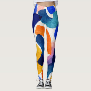 Vibraning Watercolor Abstrakt   Moderne Kunst Leggings