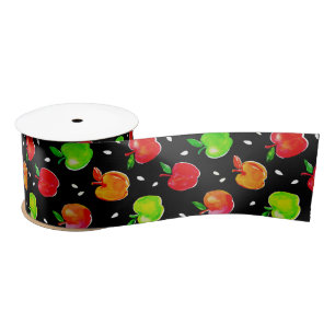 Vibraning Watercolor Apples Muster Satinband