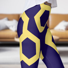 Vibranly Blue Honey Zuhause Pattern Leggings
