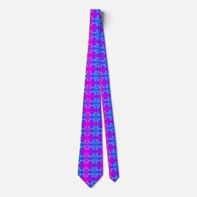 Vibranly Blue und Pink Neck Tie Krawatte (Vorderseite)
