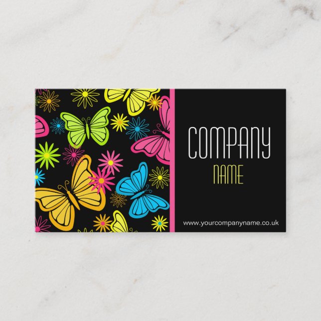 Vibranly Butterflies Business Card Visitenkarte (Vorderseite)