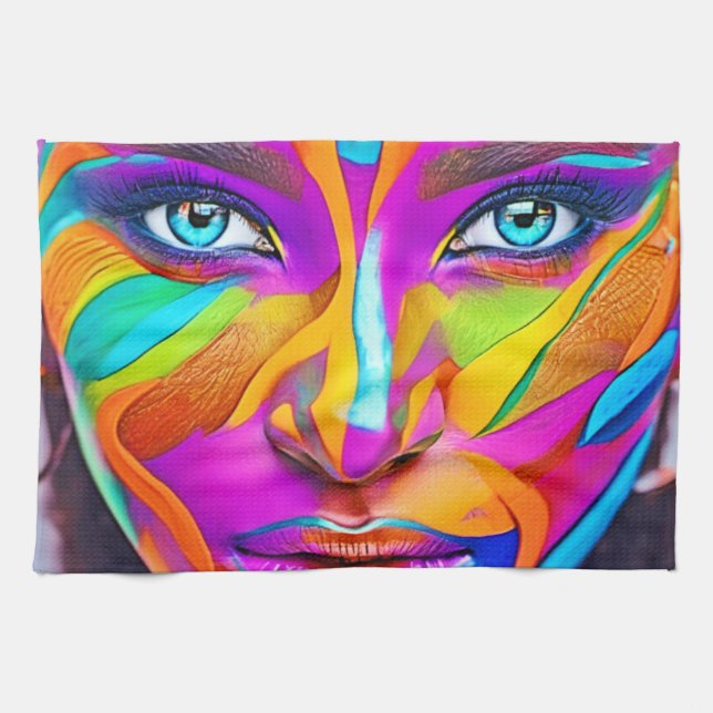 Vibranly Face Paint Art Geschirrtuch (Horizontal)