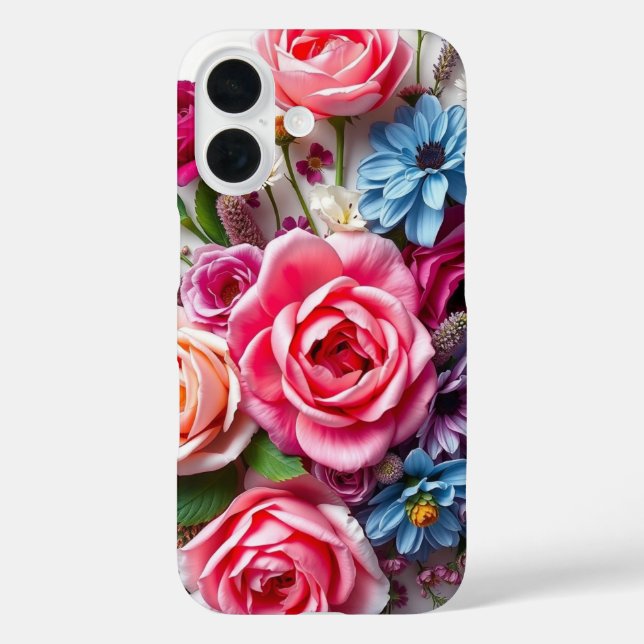 Vibranly Floral Elegance iPhone 16 Hülle (Rückseite)