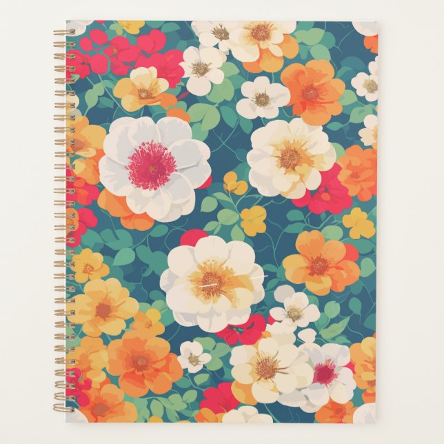 Vibranly Floral Pattern Notebook Planer (Vorderseite)