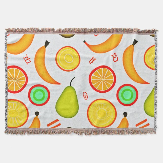 Vibranly Fruity Kaleidoscope Pattern Decke (Vorderseite)