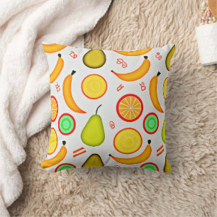Vibranly Fruity Kaleidoscope Pattern Kissen