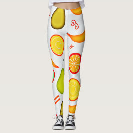 Vibranly Fruity Kaleidoscope Pattern Leggings