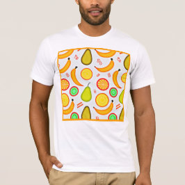 Vibranly Fruity Kaleidoscope Pattern T-Shirt