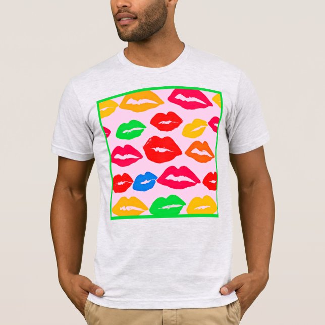 Vibranly Kissed by Colors Pattern T-Shirt (Vorderseite)