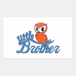 Vibranly Owl Little Brother Rechteckiger Aufkleber
