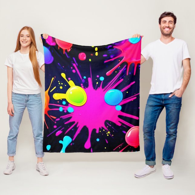 Vibranly Paint Spritzer Art Fleecedecke (Beispiel)