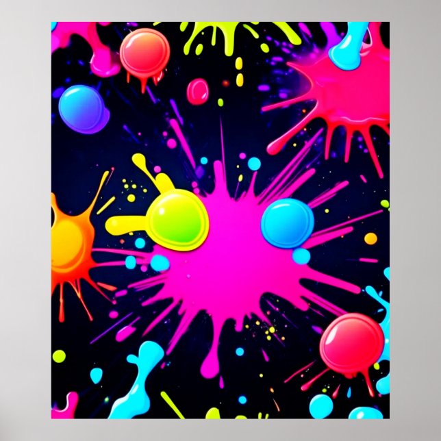Vibranly Paint Spritzer Art Poster (Vorne)