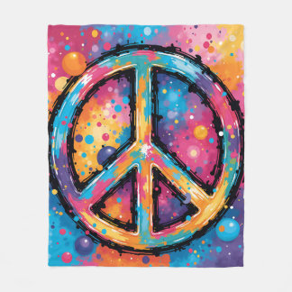 Vibranly Peace Fleece Blanket