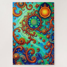 Vibranly Psychedelic Ocean Art - Abstrakt Waves