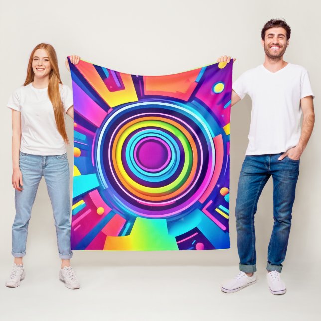 Vibranly Psychedelic Vortex Art Fleecedecke (Beispiel)