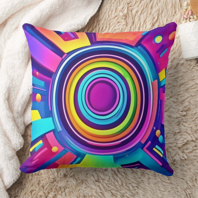 Vibranly Psychedelic Vortex Art Kissen (Decke)