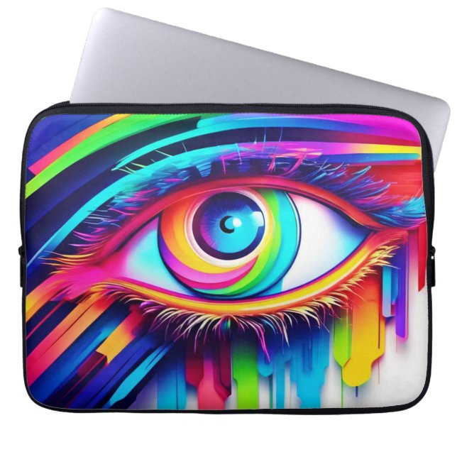 Vibranly Rainbow Eye Artwork Laptopschutzhülle (Vorderseite)