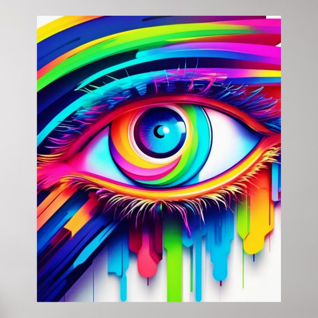 Vibranly Rainbow Eye Artwork Poster (Vorne)