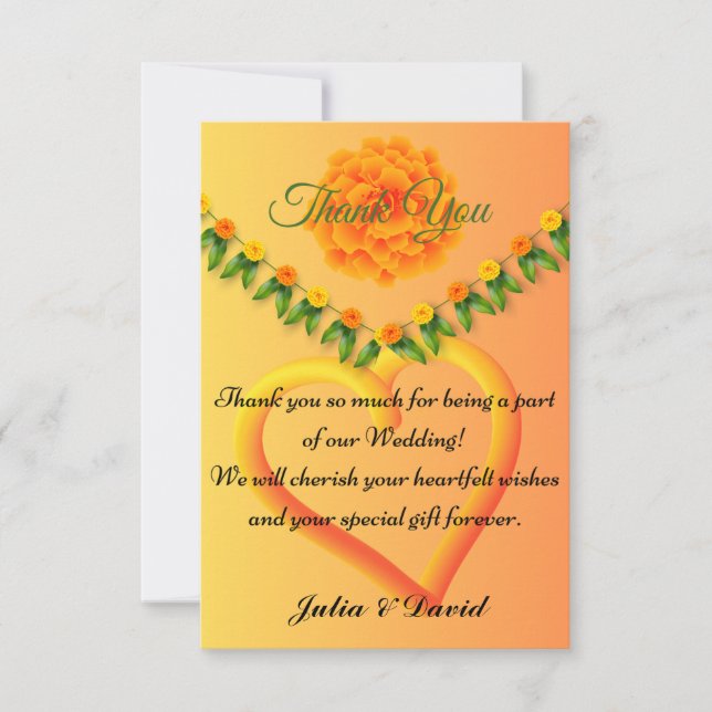 Vibranly Saffron Yellow Dankeschön Karte (Vorderseite)