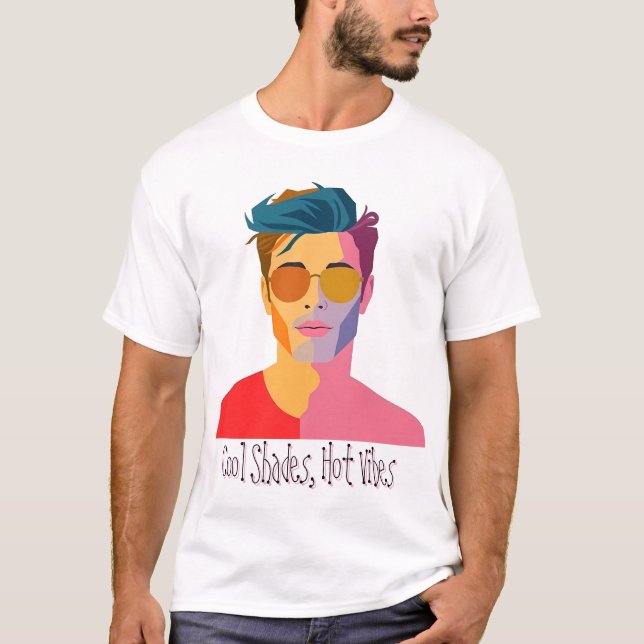 Vibranly Split Face Portrait T-Shirt (Vorderseite)