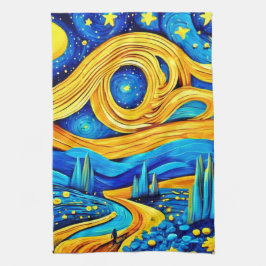 Vibranly Starry Artwork Geschirrtuch