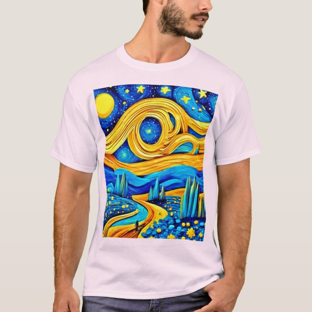 Vibranly Starry Artwork T-Shirt (Vorderseite)