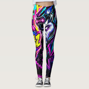 Vibranly Street Art Glow Leggings