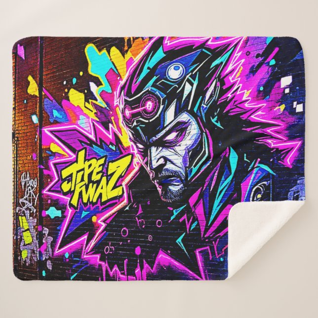 Vibranly Street Art Glow Sherpadecke (Vorderseite (Horizontal))