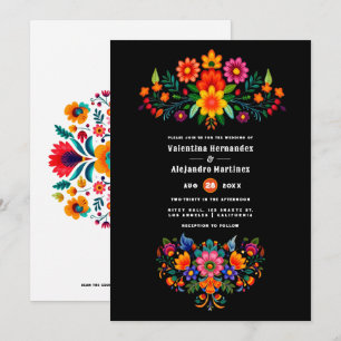 Vibranly Watercolor Floral Fiesta Wedding Einladung