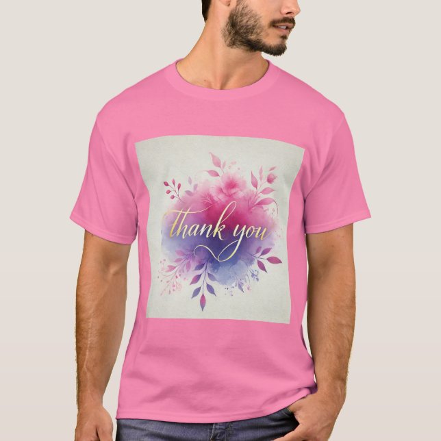 Vibranly Watercolor Vielen Dank Mens T-Shirt (Vorderseite)