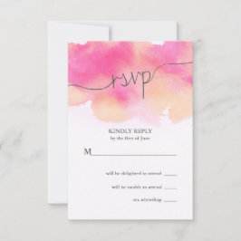 Vibranning Dreams Wedding RSVP Card / Pink & Peach
