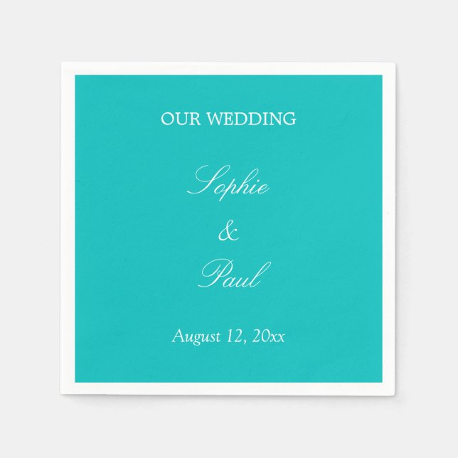 Vibrannt Aqua Wedding Napkins Serviette (Vorderseite)