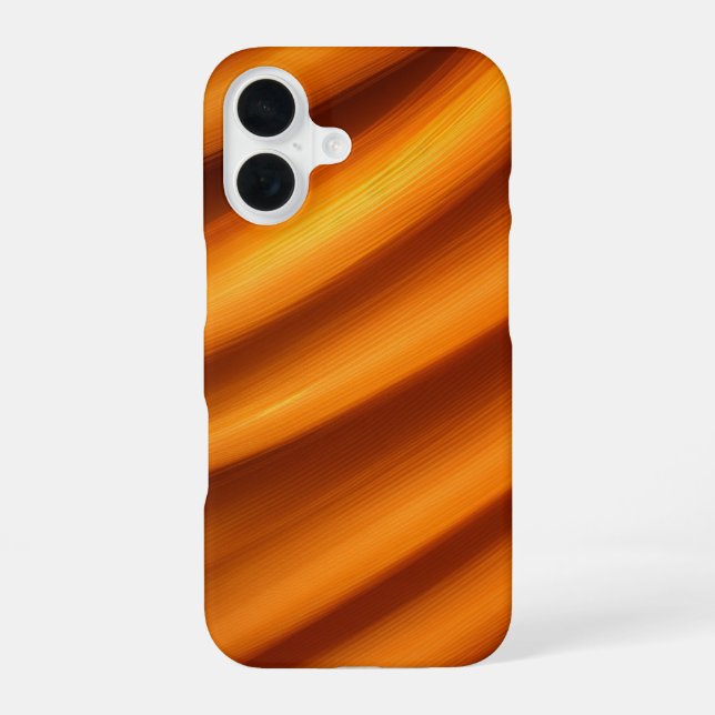 Vibrannt Orange Swirl Art iPhone 16 Hülle (Rückseite)