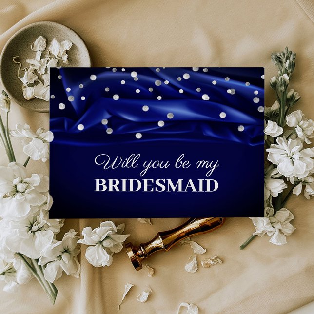 Vibrannte blaue Seide wird meine Bridesmaid sein Postkarte (Von Creator hochgeladen)