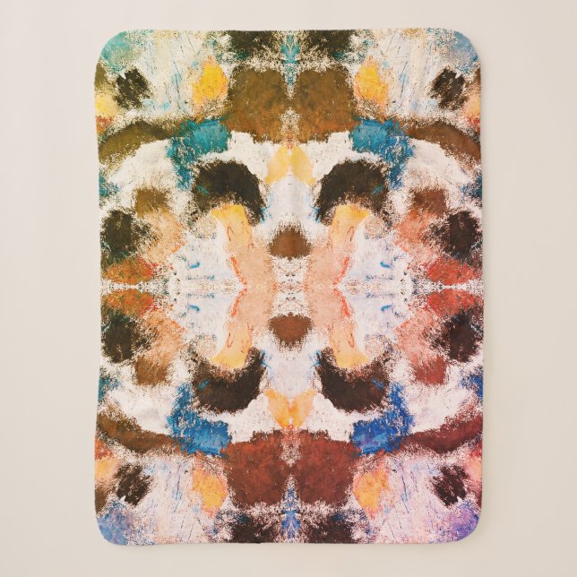 Vibrannte Pastel Symmetry - Abstrakte Textur Sherpadecke (Vorderseite)